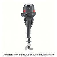 Motor Tempel Kapal Baru TAHAN LAMA 15HP 2 Tak 2 Silinder Berpendingin Air, Starter Manual, Bahan Bakar Bensin, 50kg, Garansi 1 Tahun