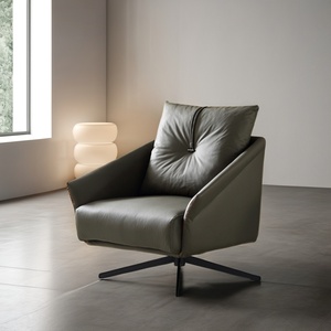 เก้าอี้โซฟาเดี่ยวหนังยืดหยุ่นสูง, สินค้าขายดีที่สุดสไตล์นอร์ดิกทันสมัยสำหรับห้องนั่งเล่น/โฮมออฟฟิศ/ห้องนอน - Product Image 3