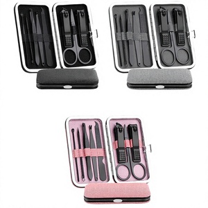 12 in 1 Stainless Steel <b>Manicure</b> Pedicure <b>Kit</b> with Nail Clippers File Tools in Black Case Portable for Adults Classic Style - Product Image 2
