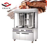 Machine à shawarma électrique automatique professionnelle en acier inoxydable de qualité alimentaire, 8 brûleurs, pour restaurant de kebab et gyro