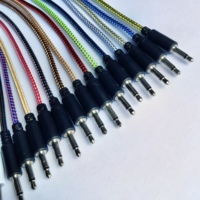Câble audio tressé en Nylon, 3.5mm, mono, 2 pcs, cordon de raccordement masculin vers TS 3.5mm, pour synthétique eurorack modulaire