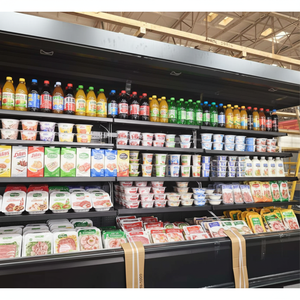 Réfrigérateur Commercial Vertical à Rideau d'Air, Fabricant ODM, Vitrine Ouverte, 4 Étagères, Contrôle Numérique, Certifié CE/ETL - Product Image 1