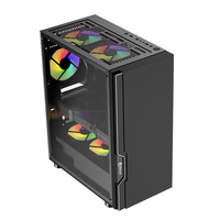 KINPOWER Boîtier de jeu Ordinateur Meilleure vente Bande lumineuse RVB en verre trempé Ordinateur de bureau Gaming