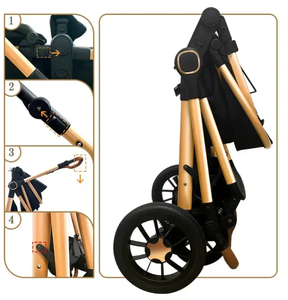 Passeggino 3-in-1 OEM EN1888 con Seggiolino Auto per Neonati, Manico Reversibile, Carrozzina Pieghevole in Alluminio - Product Image 4
