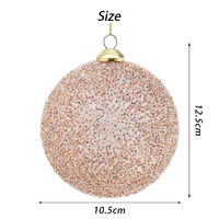 Boule de Noël artisanale de luxe avec paillettes dorées et or rose intégrées, ornement suspendu pour arbre de Noël, boule épaisse, décoration de fête festive
