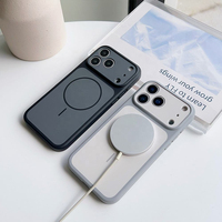 Étui de téléphone magnétique de haute qualité, couleur unie, antichoc, en TPU+PC, compatible avec iPhone 17 16 15 14 13 12 11