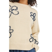 Pull personnalisé avec logo pour femme, col rond, tricot décontracté, pull d'hiver, haut en tricot ample de créateur, pull brodé pour femme