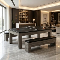 Table de jeu multifonctionnelle 3 en 1 : billard, ping-pong, table à manger, table de divertissement multifonctionnelle de haute qualité pour la maison et la villa