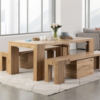 Ensemble de table à manger pliante en bois naturel de luxe sur mesure, meilleur modèle de table de bar avec console pour salle à manger d'hôtel