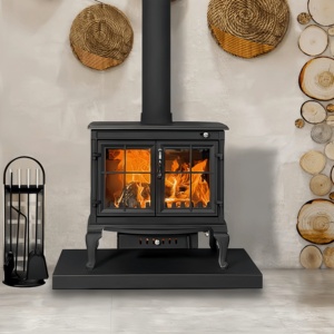 <span class=keywords><strong>Cheminée</strong></span> à bois efficace avec pare-étincelles, brûleur à bois écologique pour le <span class=keywords><strong>chauffage</strong></span> intérieur des maisons et des espaces commerciaux - Product Image 1