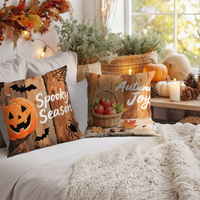 Funda de Almohada Cuadrada Moderna con Estampado, Antibacteriana, Profesional, Lavable, de Lino, para Uso en el Hogar y Hoteles, Gran Venta de Halloween