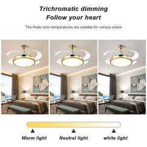Ventiladores De Techo Con Lampara Ventilador De Techo Led Retráctil Invisible De 42 Pulgadas Con Luz Y Control Remoto - Product Image 6