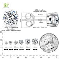 Schlichte, elegante 925er Sterlingsilber 18K vergoldete 7/8/9 mm Zirkonia Blumen-Ohrstecker für Damen – Glänzend und leicht, perfekt für Hochzeiten