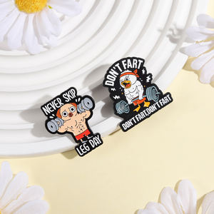 Lustige 'Don't Fart Duck' Brosche für Fitnessstudio, Kniebeugen und Workout - Emaille-Anstecknadel 'Never Skip Leg Day' - Hunde-Broschen, Taschen- und Reversabzeichen, Schmuck-Geschenke - Product Image 3