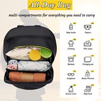 Sac de rangement à clipser pour poussette et siège auto, capacité moyenne, résistant à l'eau, sac à couches avec fermeture éclair antidérapante, sac toutes saisons