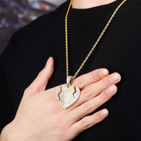Collier hip-hop avec pendentif dollar en zircon, style hipster, pour une personnalité affirmée