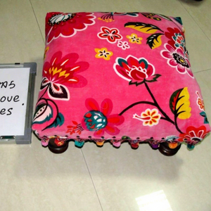 Pouf pliant rembourré en bois de manguier, design traditionnel, pour salon et bureau à domicile – Décoration intérieure moderne - Product Image 1