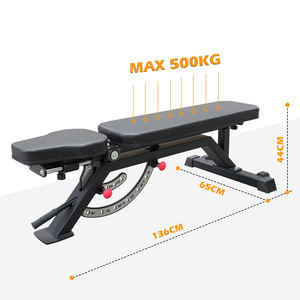 Banc de musculation pliable réglable de qualité commerciale VIGFIT, tube en acier 75x50x3mm, inclinable et déclinable, avec support pour les jambes - Product Image 5