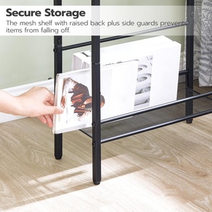 Meja Samping Kecil dan Sempit dengan Stasiun Pengisian Daya, Meja Ujung Tipis untuk Ruang Sempit, Meja Samping Sofa dengan Rak Penyimpanan - Product Image 5