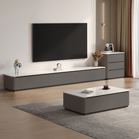 Meuble console de télévision moderne personnalisé pour le salon Option de meuble en bois personnalisable dans un panneau de style décoration intérieure