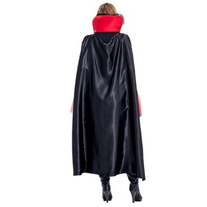 Costume de sorcière d'Halloween pour femmes, robe à cape rouge et noire, tenue de fête fantaisie - Product Image 3