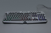 Clavier de jeu à membrane rétroéclairé coloré Keywin K500, vente chaude en usine, 104 touches, rétroéclairage arc-en-ciel, USB 2.0, touches multimédias
