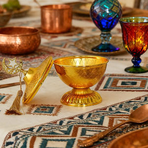 Ciotola per Snack Festival islamico in metallo con copertura ermetica a forma di luna centrotavola da tavolo mediorientale Ramadan Eid Al Fitr - Product Image 2