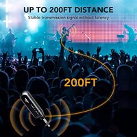 Système de microphones sans fil ED-WM-2, ensemble de micros dynamiques portatifs sans fil UHF tout en métal avec récepteur rechargeable