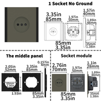 Enchufe de Pared WESA 16A, 1 Tomacorriente, Diseño Moderno y Lujoso, Enchufe Europeo