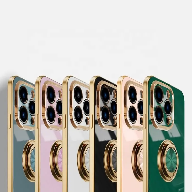 Original Silicone Cover For iPhone Cover Case For iPhone 13 14 15 Pro max luxury Plating Phone Case