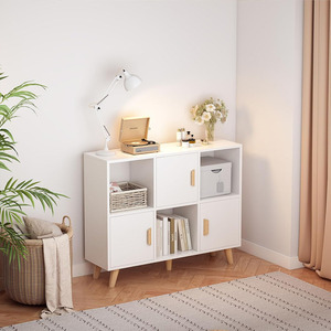 Cubby Kệ sách 6 Khối mở Kệ sách gỗ rắn 2 tầng lưu trữ thấp Tủ thiết kế hiện đại bảng điều khiển sàn đứng chân gỗ - Product Image 2