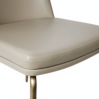 Chaise de salle à manger en cuir véritable, nouveau style italien minimaliste, luxe léger, chaise d'appoint haut de gamme avec dossier