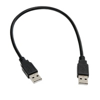 Câble de données USB 2.0 double tête A mâle vers A mâle en cuivre pur noir, prend en charge 2A