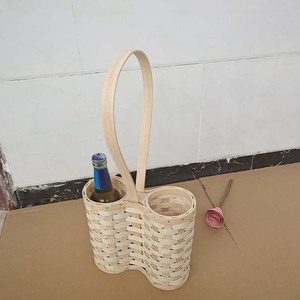 Bán buôn 2 chai wicker Giỏ rượu tàu sân bay/người giữ rượu vang giỏ/wicker chia giỏ - Product Image 5