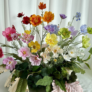 Ramo de Cosmos Artificial de 4 Cabezas, Tela de Pan Tejida con Efecto Flocado, Decoración para Bodas, Exteriores y Hogar - Product Image 2