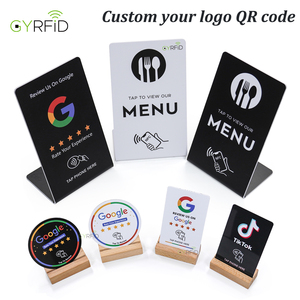 Tarjeta NFC de PVC para Reseñas de <span class=keywords><strong>Google</strong></span>, Soporte de Exhibición para Reseñas de <span class=keywords><strong>Google</strong></span>, Soporte de Menú NFC, Tarjeta NFC para Reseñas en Redes Sociales - Product Image 1