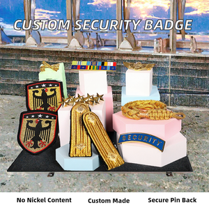 Accesorios Personalizados de Uniforme de Seguridad Premium: Epaulettes Metálicos, Insignias de Pecho, Sin Níquel, Negro/Dorado/Plateado, Nylon/Cuero - Product Image 2