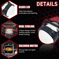 Faros delanteros clásicos para coche, luz led con Chip de diodo, bi-led, 3,0 pulgadas, Hella 3R 55W 12V