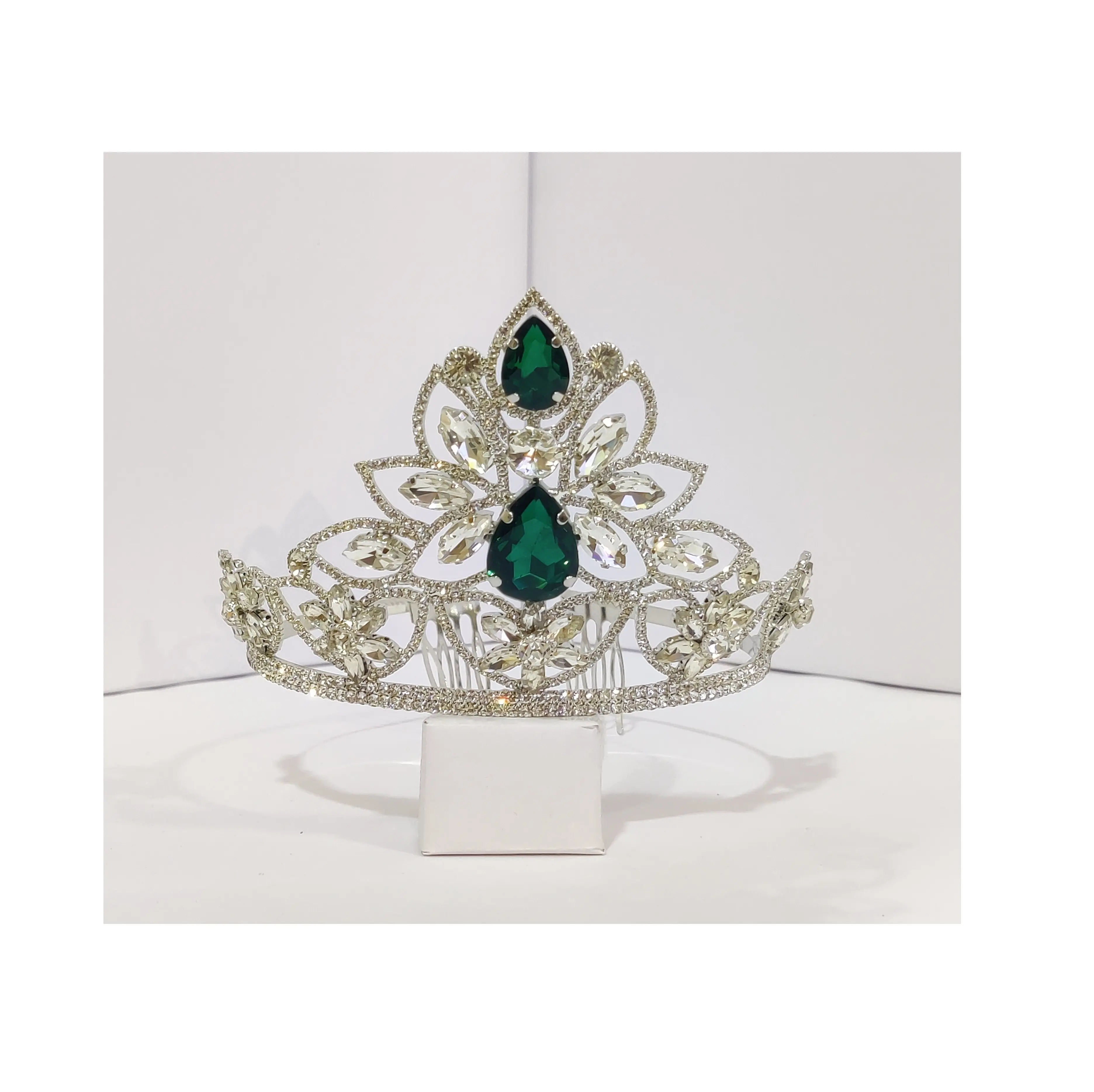 Großhandel Festzug Full Round Circle Hochzeit Diademe und Krone Braut Tiara Kristall Hochzeits krone aus Indien