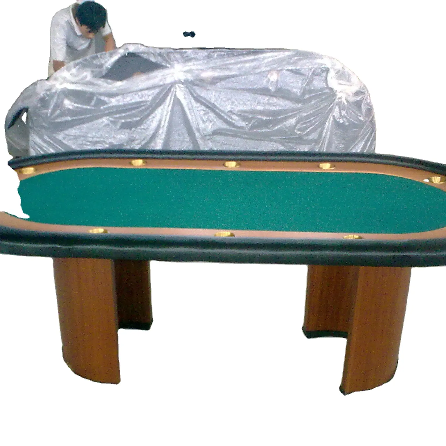84 дюймовый роскошный покерный стол с деревянными ножками