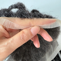Système de remplacement capillaire Locks HAIR Piece en cheveux humains bruts pour hommes, base en dentelle complète durable, dreadlocks vierges afro noires, toupet pour hommes