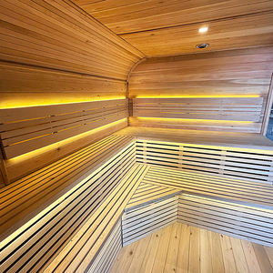 Sauna de Cedro Rojo/Hemlock Moderna de Gran Tamaño Personalizada, Sauna Tradicional de Vapor para Exteriores, Sauna para 6-8 Personas con Panel de Control Remoto - Product Image 3