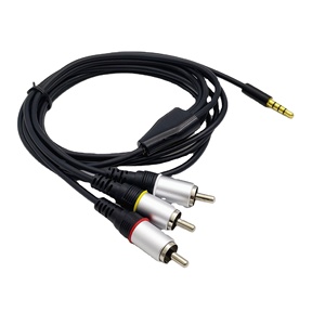 สายเคเบิล AV ขนาด 3.5 มม. เป็น <span class=keywords><strong>RCA</strong></span>, สายส่งสัญญาณเสียง/วิดีโอ ยาว 6.6 ฟุต ตัวเรือนอะลูมิเนียม หัวต่อ <span class=keywords><strong>TRRS</strong></span> ขนาด 1/8 นิ้ว เป็นปลั๊ก <span class=keywords><strong>RCA</strong></span> ตัวผู้ 3 ขา สาย AUX สำหรับเครื่องเล่น DVD - Product Image 1