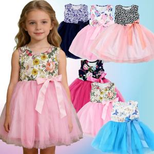 Vestido de Princesa Elegante y Bonito sin Mangas para Fiesta de Cumpleaños para Niña de 7 Años, Vestido de Tul con Tirantes y Lazos de Cinta - Product Image 1