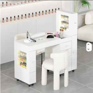 Premium Black/white <b>Nail</b> Salon Furniture, Spa/beauty Salon Workbench, <b>Nail</b> <b>Table</b> with Drawers, <b>Nail</b> Salon Dressing <b>Table</b> - Product Image 3