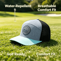 Casquette de baseball sportive ajustable, respirante, perforée au laser, hydrofuge, avec logo patch, vente en gros