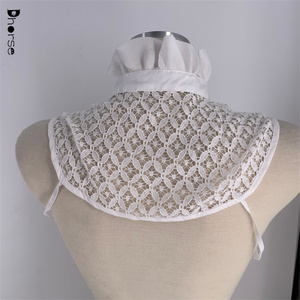 Gros <span class=keywords><strong>Crochet</strong></span> Blanc et Noir Amovible <span class=keywords><strong>Faux</strong></span> Cou Dentelle <span class=keywords><strong>Col</strong></span> Élégant - Product Image 3