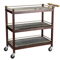 Chariot de service buffet 3 niveaux en acier inoxydable avec capacité de 10 L pour salon de beauté, hôtel, chariot de rangement multi-usages pour manucure
