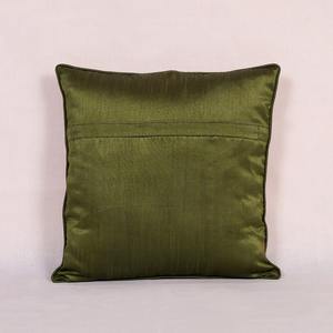 Housse de coussin en brocart vert foncé de luxe 18x18 carré lavable brodé motif de feuille géométrique housse de coussin carrée Patchwork - Product Image 3