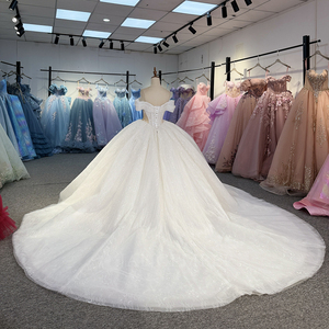 Robe de mariée de bal princesse Dy6988, couleur bonbon, florale, scintillante, perlée, à sequins, en dentelle, de luxe, avec cristaux, pour mariée - Product Image 6
